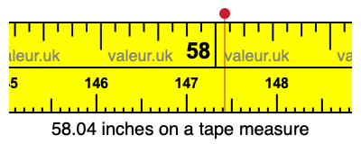 58.04 inches on a tape measure