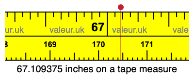 67.109375 inches on a tape measure