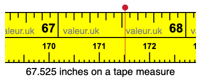 67.525 inches on a tape measure