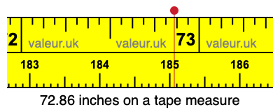 72.86 inches on a tape measure 72.86 inches on a tape measure