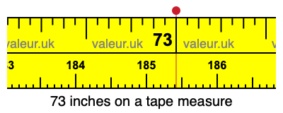 73 inches on a tape measure 73 inches on a tape measure
