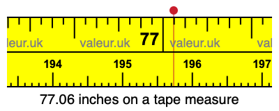 77.06 inches on a tape measure