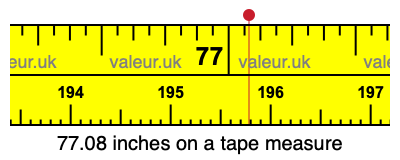 77.08 inches on a tape measure