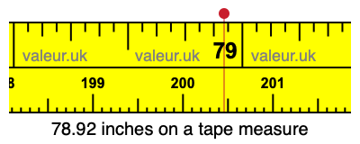 78.92 inches on a tape measure