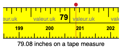 79.08 inches on a tape measure