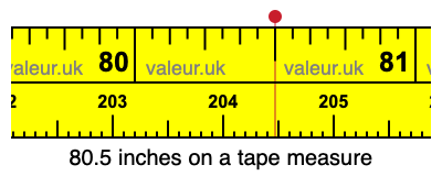 80.5 inches on a tape measure 80.5 inches on a tape measure
