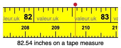82.54 inches on a tape measure