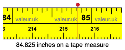 84.825 inches on a tape measure