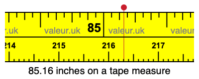 85.16 inches on a tape measure