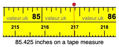 85.425 inches on a tape measure