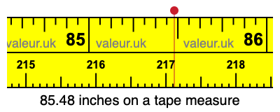 85.48 inches on a tape measure