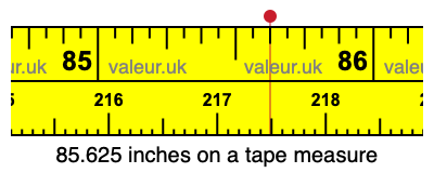 85.625 inches on a tape measure