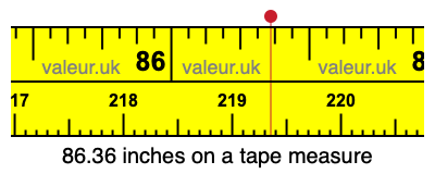 86.36 inches on a tape measure