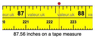 87.56 inches on a tape measure