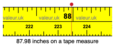 87.98 inches on a tape measure 87.98 inches on a tape measure