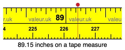 89.15 inches on a tape measure 89.15 inches on a tape measure