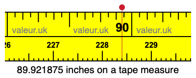 89.921875 inches on a tape measure