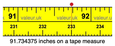 91.734375 inches on a tape measure
