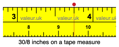 30/8 inches on a tape measure