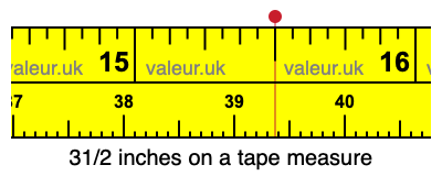 31/2 inches on a tape measure 31/2 inches on a tape measure