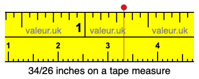 34/26 inches on a tape measure