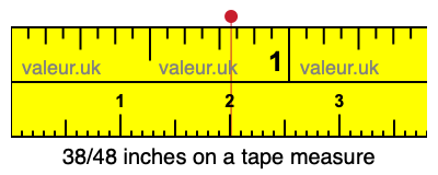 38/48 inches on a tape measure