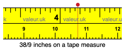 38/9 inches on a tape measure