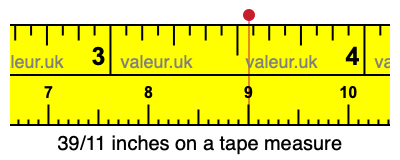 39/11 inches on a tape measure