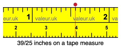 39/25 inches on a tape measure