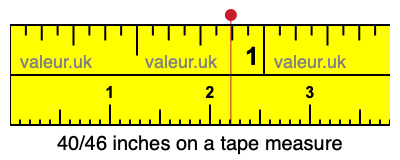 40/46 inches on a tape measure