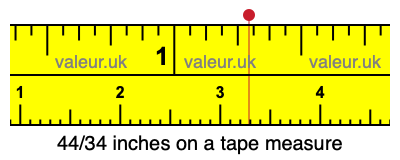 44/34 inches on a tape measure