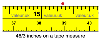 46/3 inches on a tape measure 46/3 inches on a tape measure