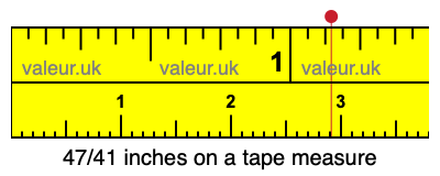 47/41 inches on a tape measure