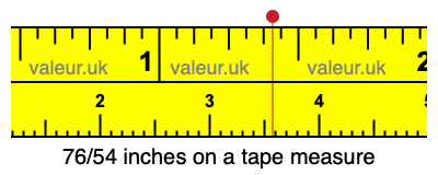 76/54 inches on a tape measure