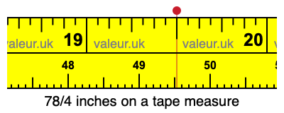 78/4 inches on a tape measure