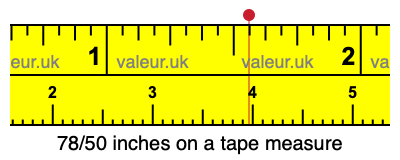 78/50 inches on a tape measure 78/50 inches on a tape measure