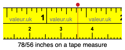 78/56 inches on a tape measure