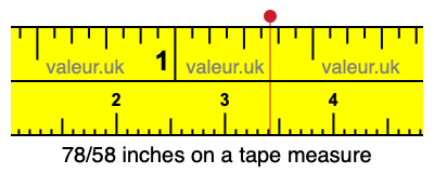 78/58 inches on a tape measure