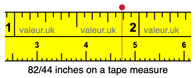 82/44 inches on a tape measure
