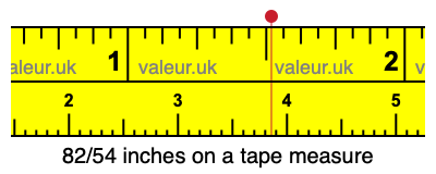 82/54 inches on a tape measure