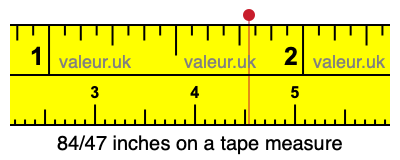 84/47 inches on a tape measure
