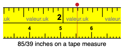 85/39 inches on a tape measure