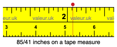 85/41 inches on a tape measure