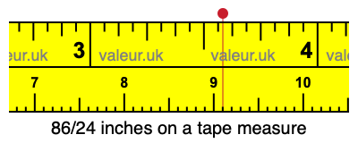 86/24 inches on a tape measure