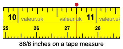 86/8 inches on a tape measure