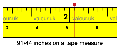 91/44 inches on a tape measure 91/44 inches on a tape measure