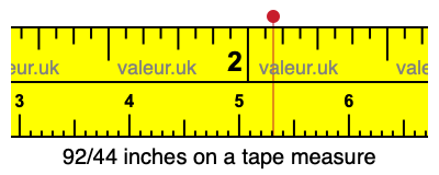 92/44 inches on a tape measure