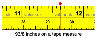 93/8 inches on a tape measure
