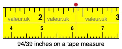94/39 inches on a tape measure