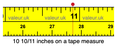 10 10/11 inches on a tape measure